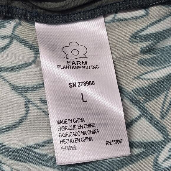 Farm Rio x Anthropologie Floral Jungle Print Wide Leg Satin Pants Green Large - Picture 5 of 15